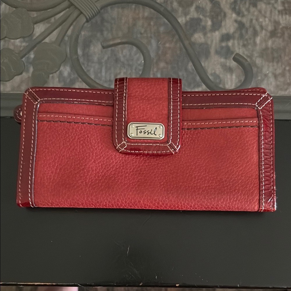 Fossil Red Leather Wallet